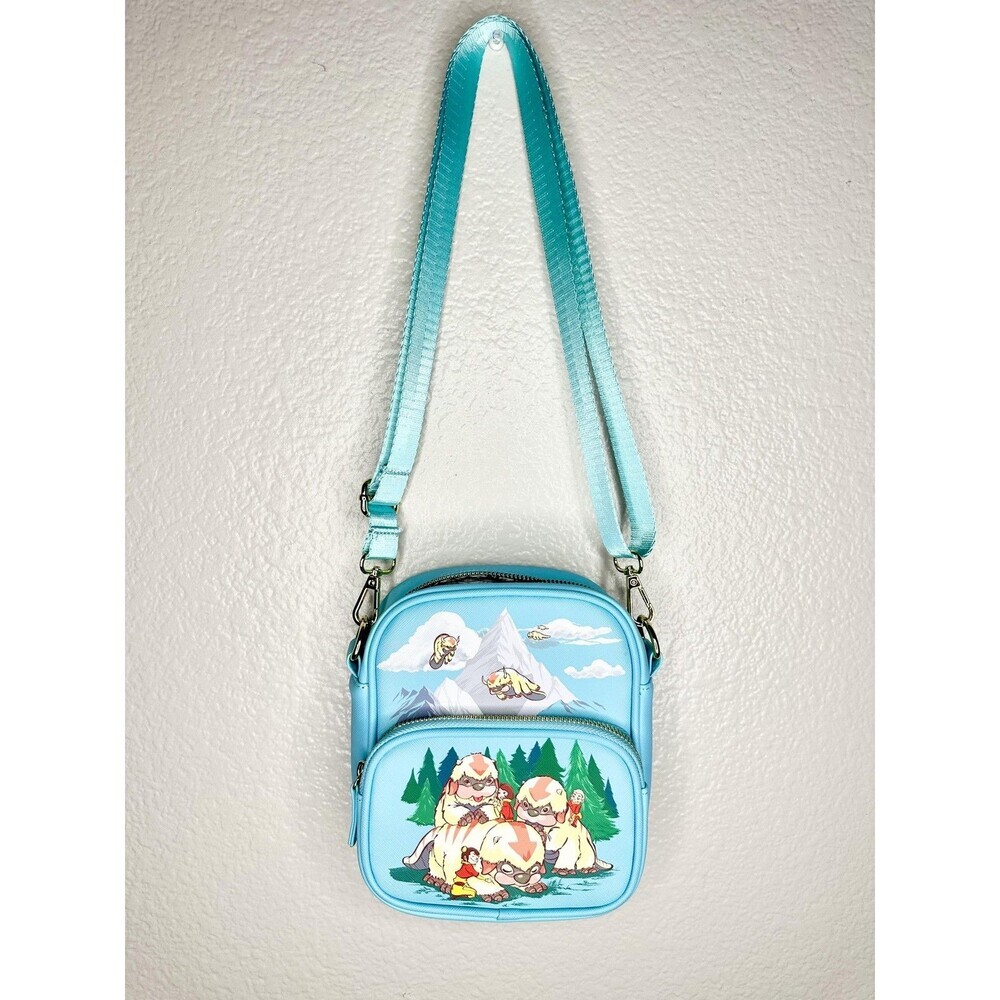 Mad Engine Crossbody Bag Womens Small Turquoise Appa Avatar Anime Cartoon Print